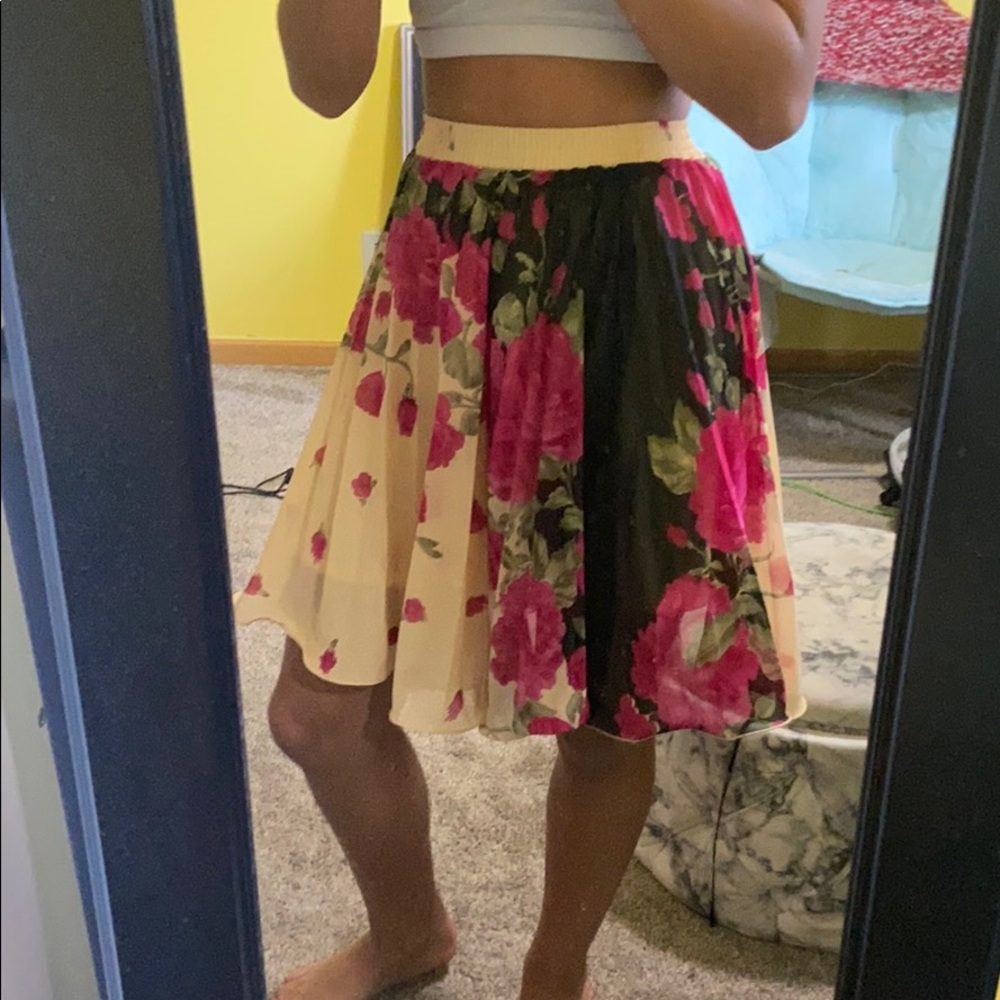 floral flowy skirt